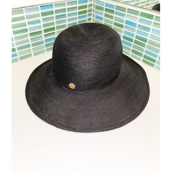 NWOT ERIC JAVITZ Hampton in Original Black Squishee Packable Straw Hat 4” Brim - Picture 2 of 14